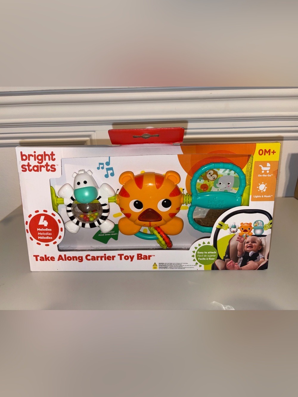 Orange Tiger Stroller Toy Bar - Colorful Activity Play Toy
